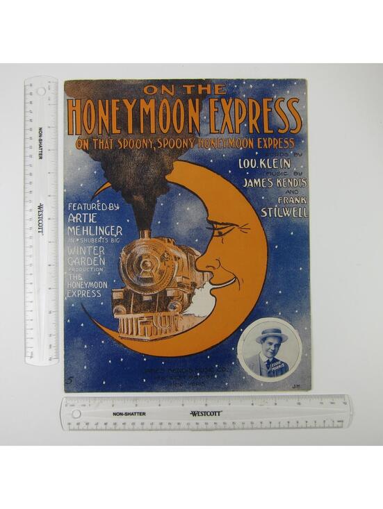 Vintage sheet music for sale online Sheet Music On The Honeymoon Express Train Eddie Morris Cover Antique 1913 RARE